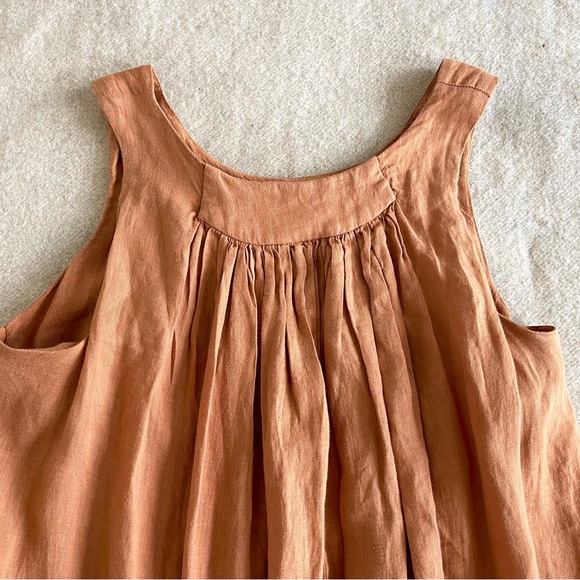 Black crane linen rust midi-maxi dress - Picture 8 of 12